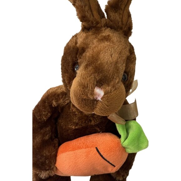Wishpets Caramel Brown Plush Bunny Rabbit Carrot Floppy Ear Polyester Fiber 11" - Picture 7 of 8